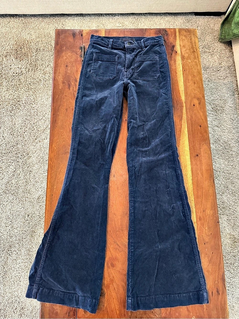 J Brand Vin Sailor Corduroy Flare Pants Blue Waist 27